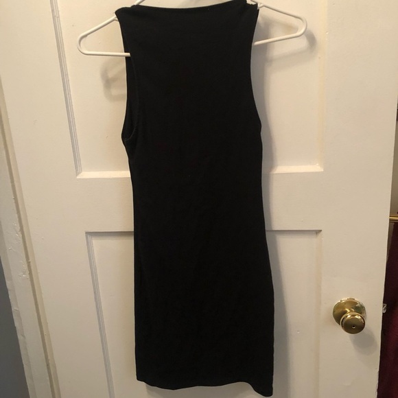Zara Black Ribbed size small Mini Dress for casual dinners, can be dressy -used - Picture 6 of 6